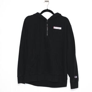 Champion Quarter Zip Hoodie Black Size Medium